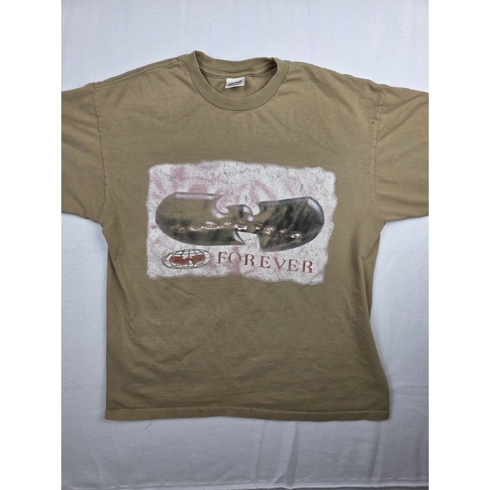 Wu-Tang Clan Forever Anvil Mens XL Tan Graphic T-Shirt Hip Hop Rap Tee Vintage
